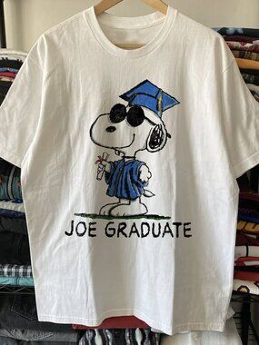 Rare Snoopy Joe Graduate Washed White Tee